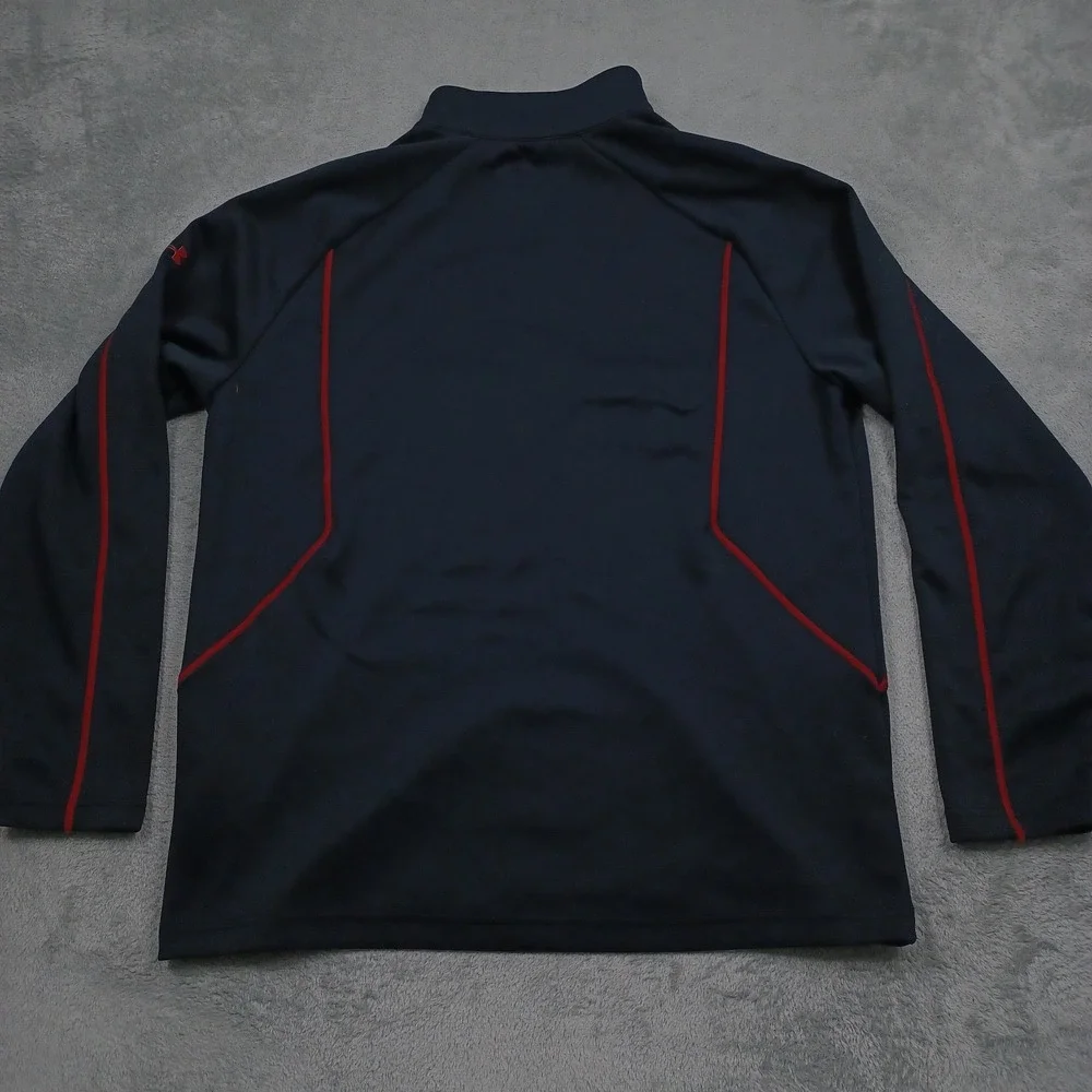 Oklahoma Sooners Sweater Mens Large Black 1/4 Zip Pullover Under Armour